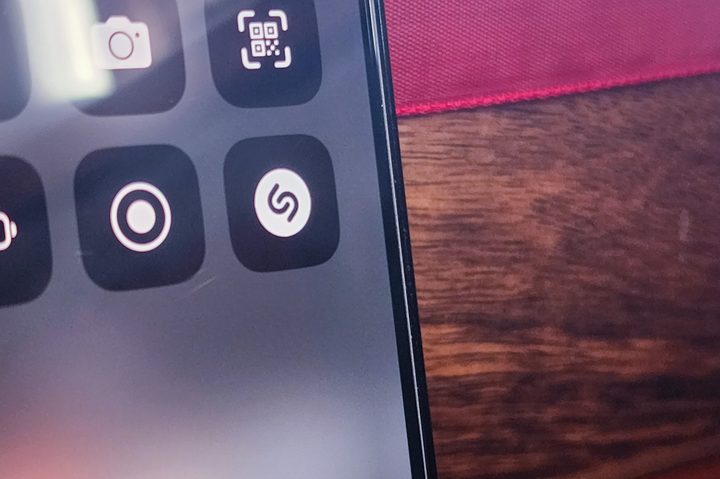 Shazam button in the control centre.