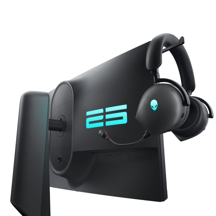Alienware AW2524H rear RGB with headset slider.