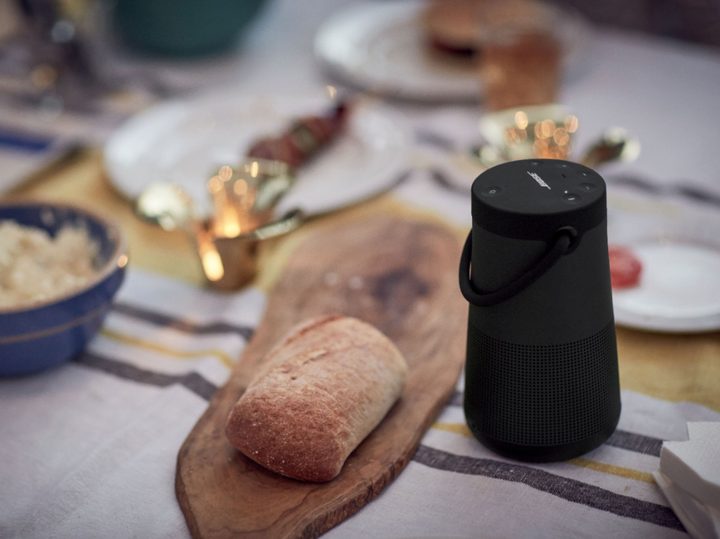 Bose SoundLink Revolve Plus II at picnic playing music.