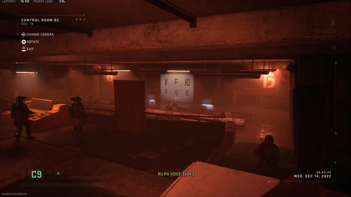 A screen with Russian letters in Modern Warfare II.