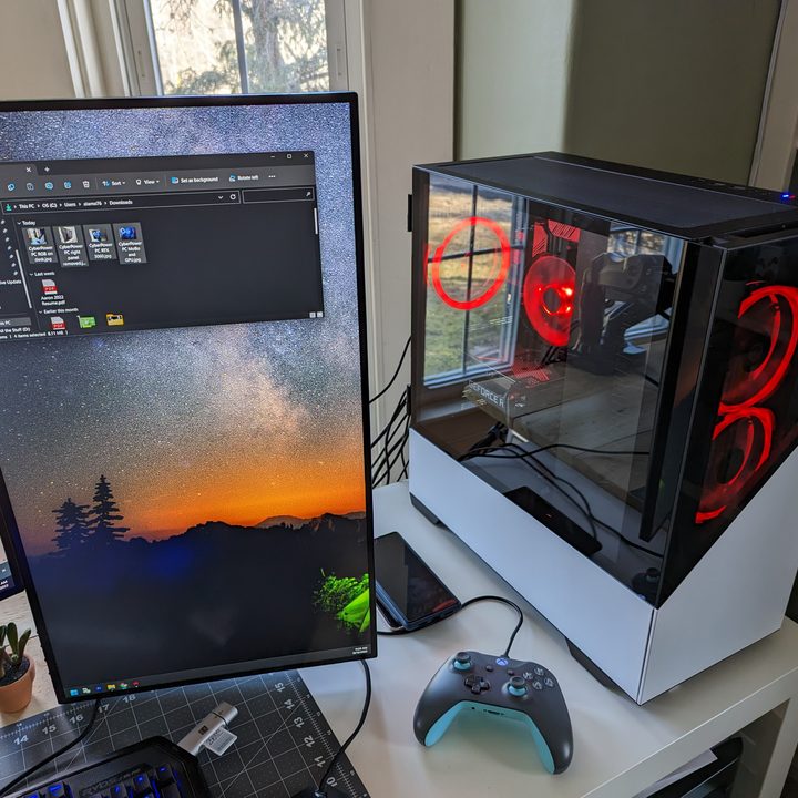 CyberPowerPC Pre-built gaming PC on desk.