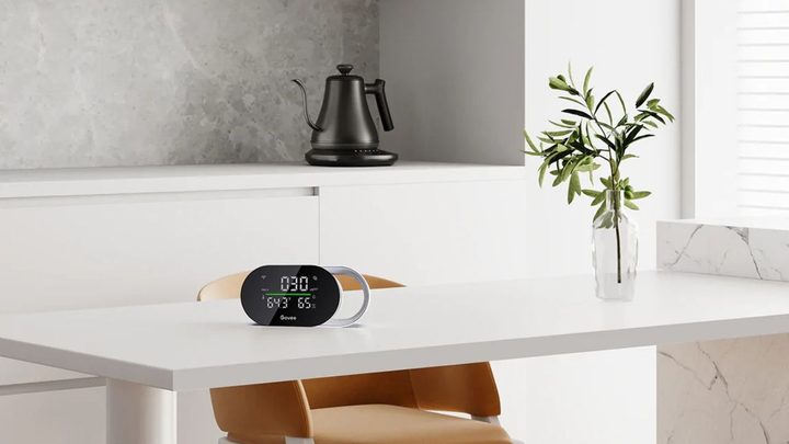 The Govee monitor installed in a kitchen.