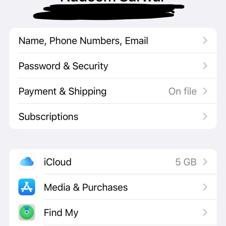 Password and security page of an iPhone.