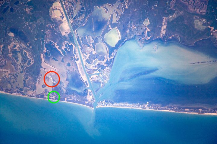 SpaceX's Starbase facility as seen from the ISS.