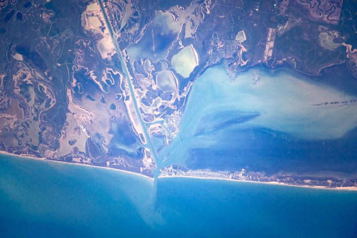 SpaceX's Starbase facility as seen from the ISS.