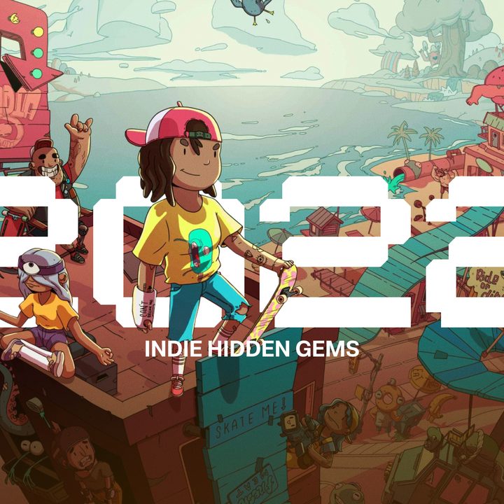 An OlliOlli World skateboarder stands in front of text that says 2022 Indie Hidden Gems.