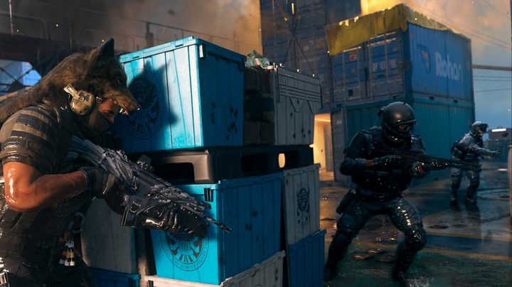 Soldiers on the Shipment map in MW2.