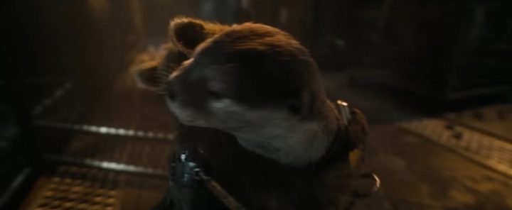 Rocket hugging Lylla in Guardians of the Galaxy Vol. 3.
