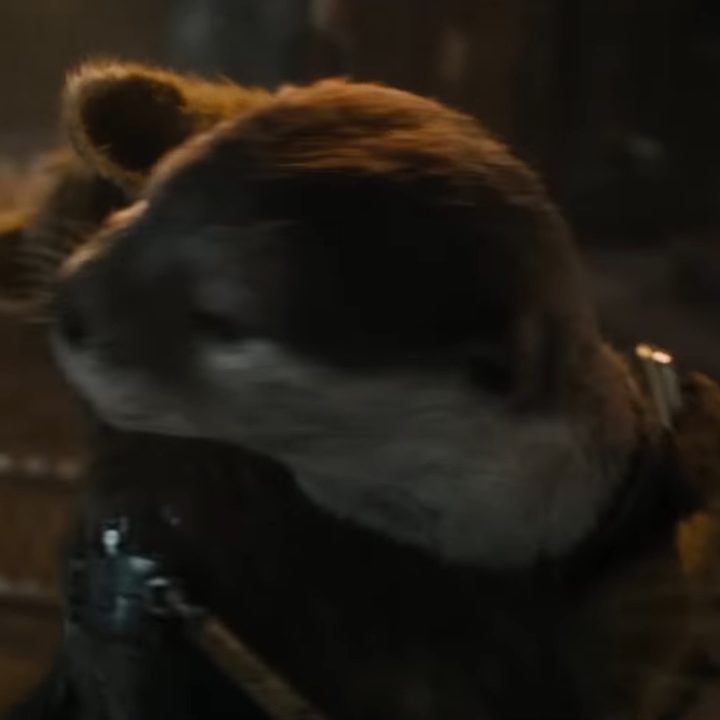 Rocket hugging Lylla in Guardians of the Galaxy Vol. 3.
