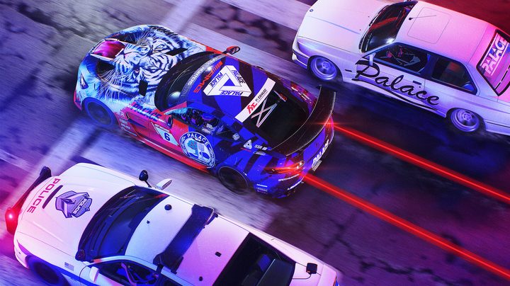 Three cars race in Need for Speed Unbound.