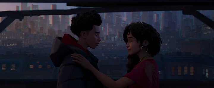 Miles and Rio in "Spider-Man: Across the Spider-Verse."