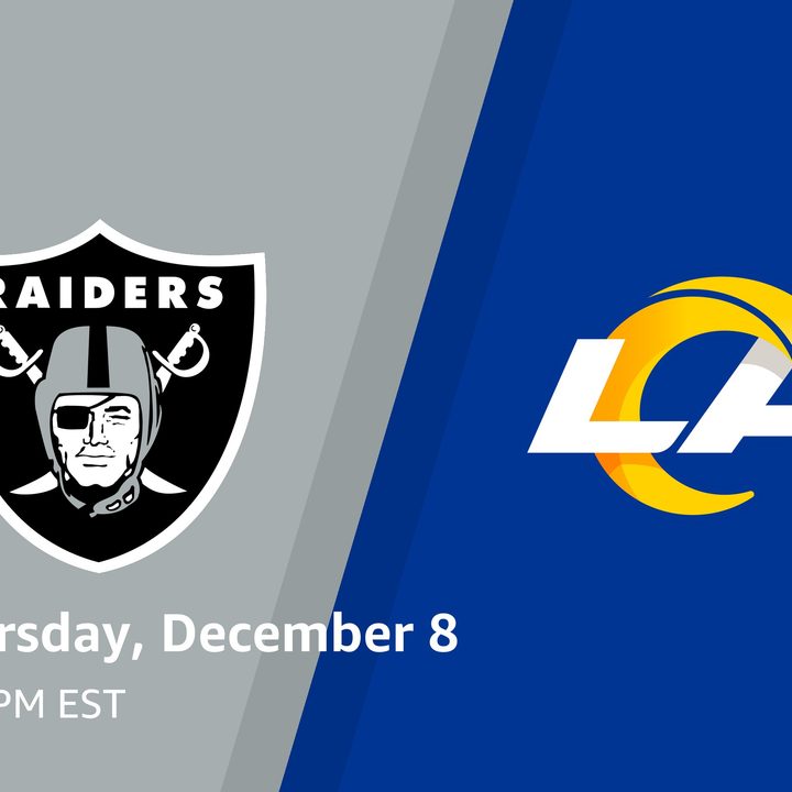 Logos for the Raiders and Rams on Thursday Night Football.