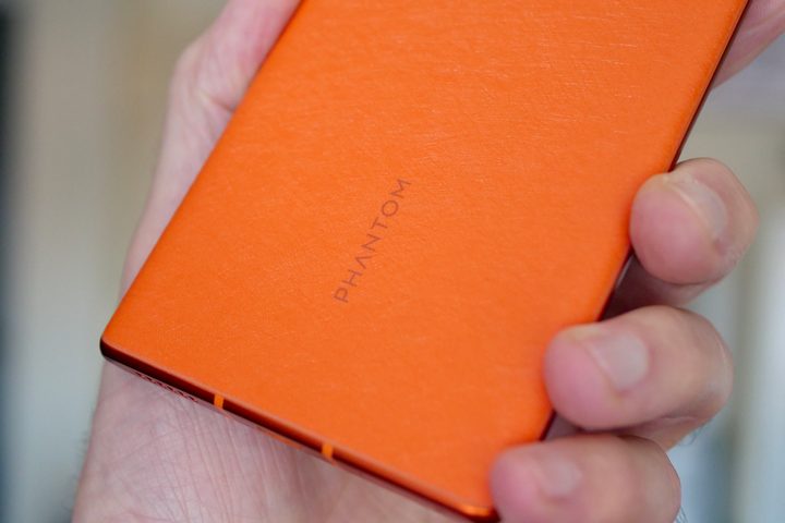 The recycled plastic rear panel on the Tecno Phantom X2 Pro.
