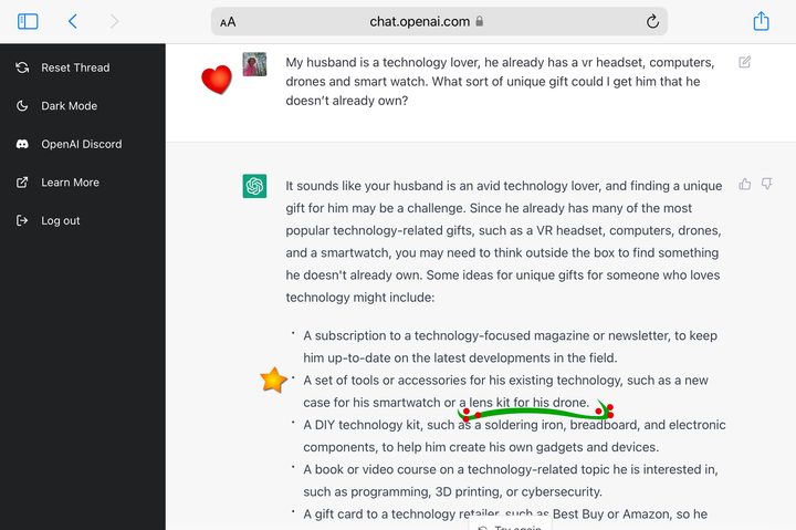 Tracey Truly used ChatGPT to look up gift ideas for Alan Truly.