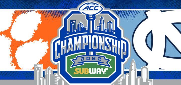 Poster of clemson and north carolina in the acc title game.