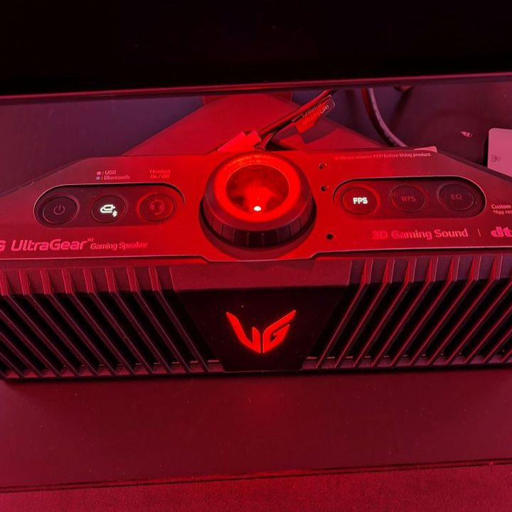 The UltraGear gaming speakers paired with the UltraGear OLED gaming monitors.