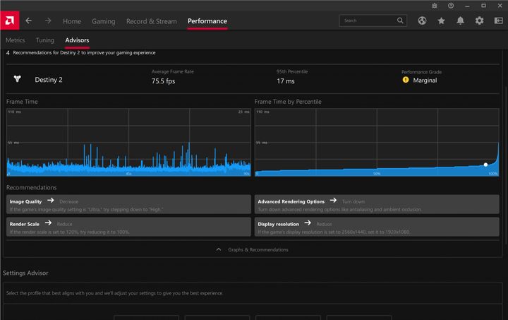 AMD Software game recommendations.