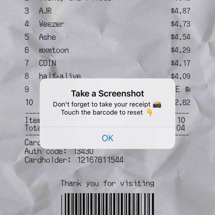 Beatspend receipt for a Spotify account.