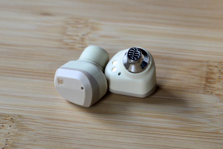 Campfire Audio Orbit earbuds, with silicone tip removed.