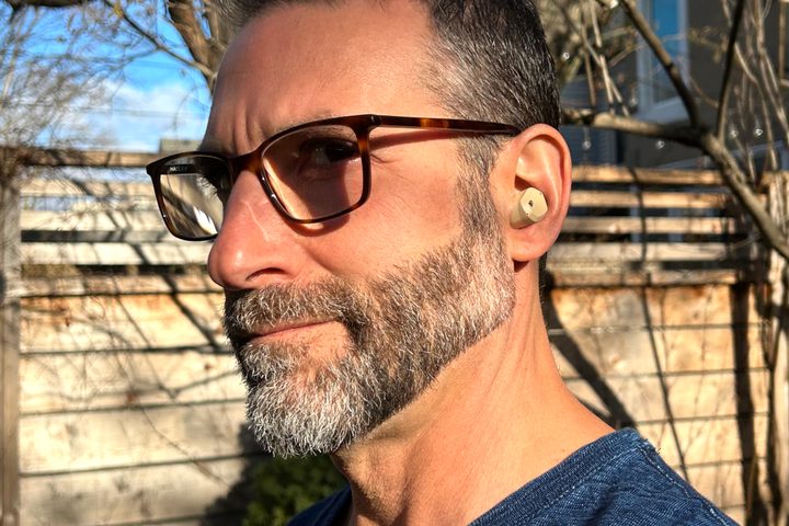 Man wearing Campfire Audio Orbit.