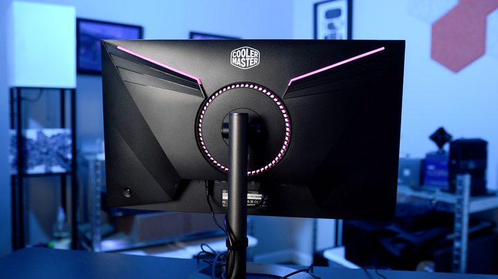 Back of the Cooler Master GP27Q monitor.