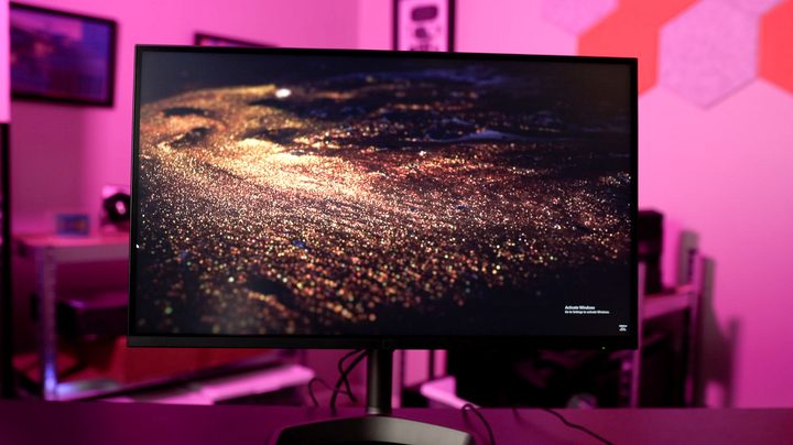 A nebula on the Cooler Master GP27Q monitor.