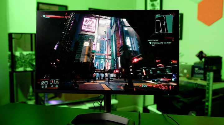 Cyberpunk 2077 on the Cooler Master GP27Q monitor.