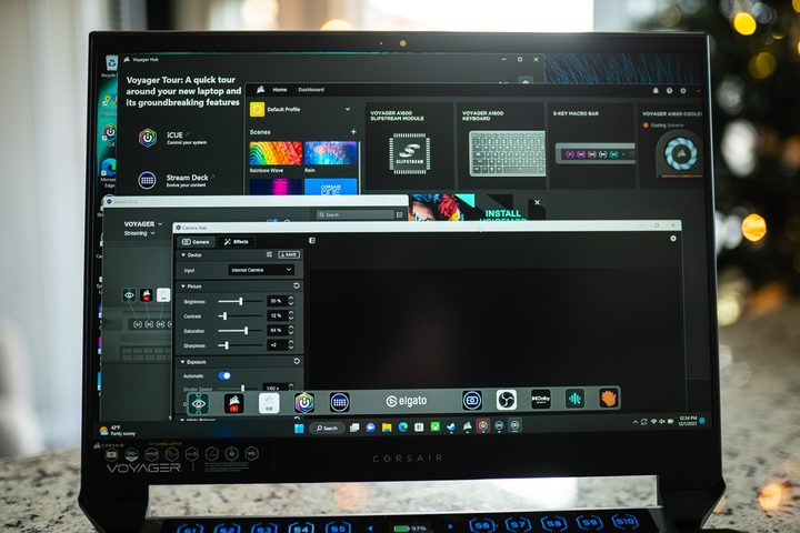 Corsair software on the Voyager a1600 laptop.