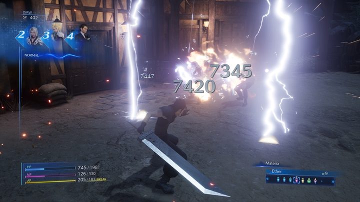 Zack calls down lightning against a foe.