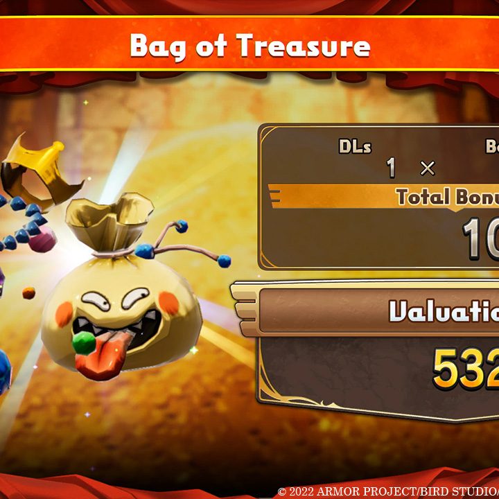 A bag of treasure appears in the vault in Dragon Quest Treasures.