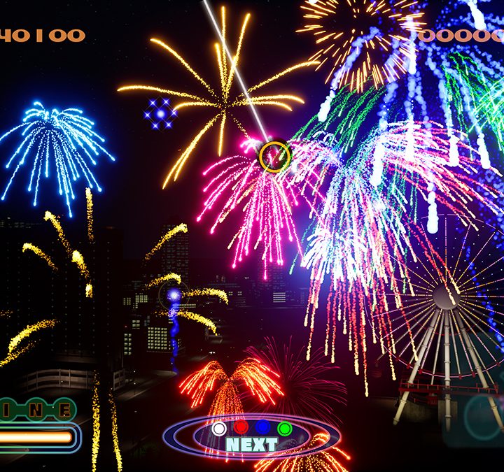 Fireworks explode in Fantavision 202X.