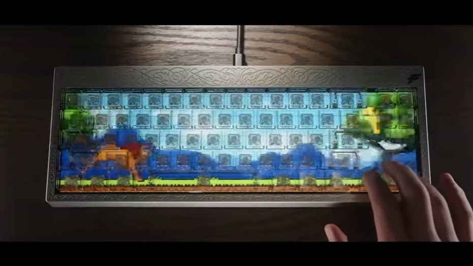 The lion effect on the Finalmouse Centerpiece mechanical keyboard.