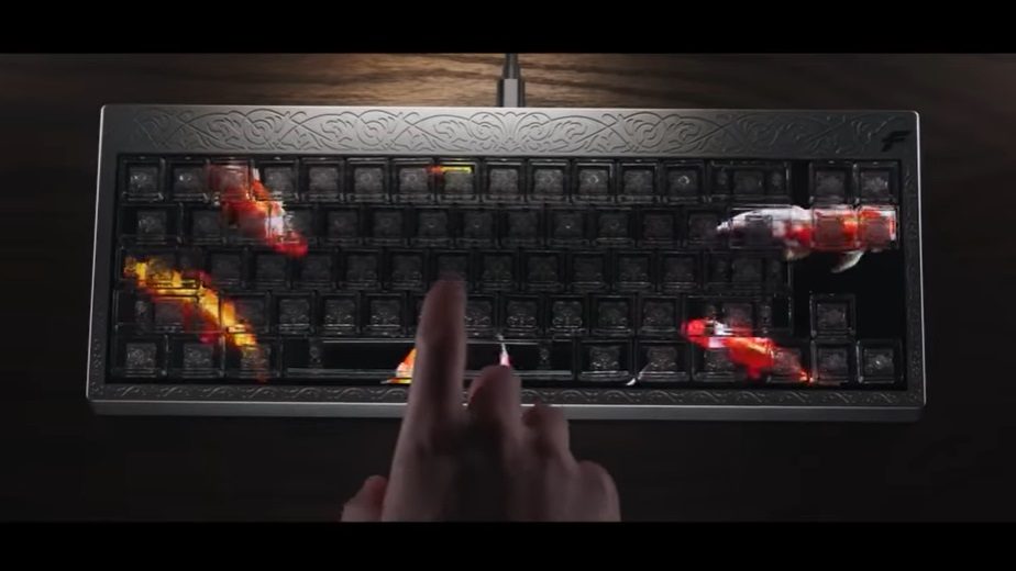 finalmouse rgb led mechanical glass keyboard with pc inside