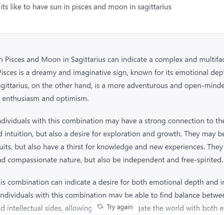 GPTChat astrology interpretation.