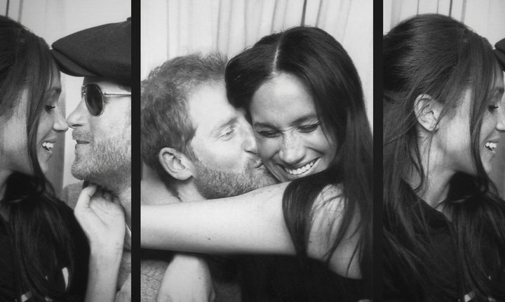 Prince Harry snuggles with Meghan Markle in Harry & Meghan.