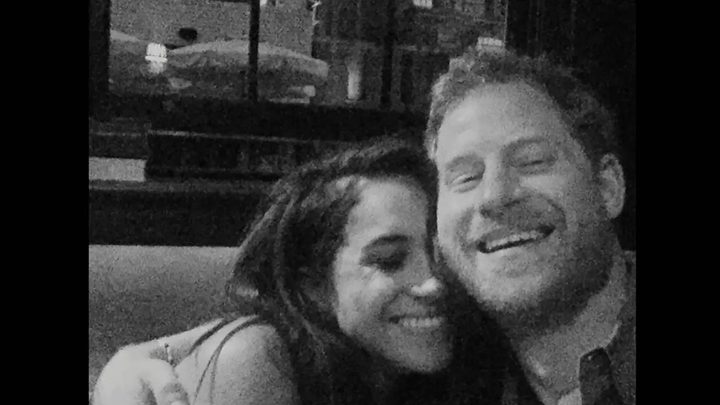 A black and white selfie from Meghan Markle and Prince Harry's first date.