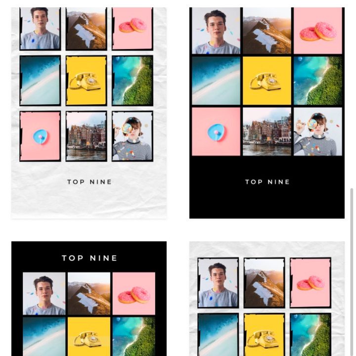 Choosing a new frame in Top Nine.