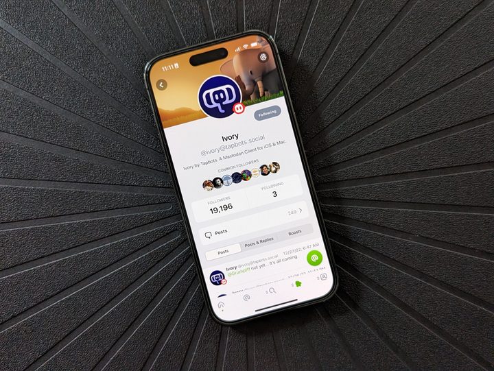 Ivory app profile in Ivory