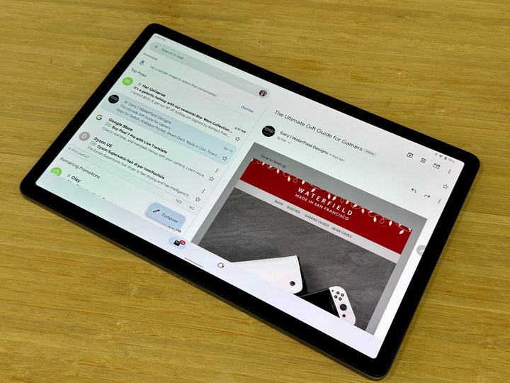 Lenovo Tab P11 Pro Gen 2 with Gmail app open