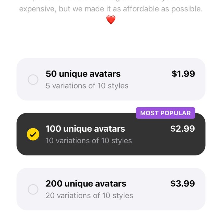 The Lensa AI app.