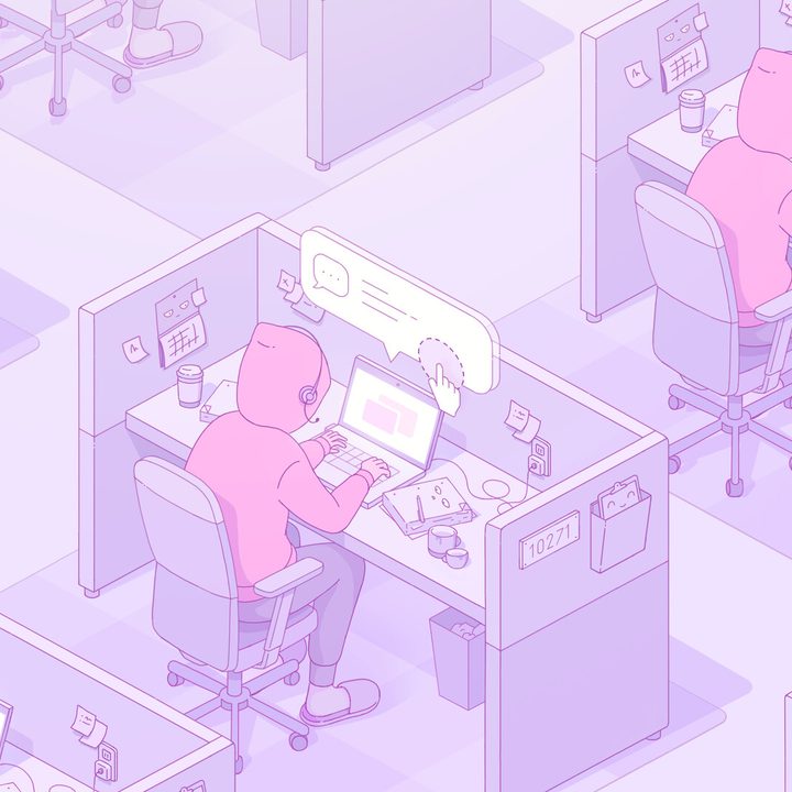 An office worker fills in spreadsheets in Melatonin.