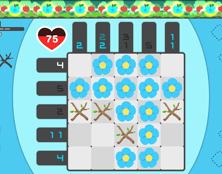 A picross puzzle appears in Picross X: Bicbits vs Uzboross.