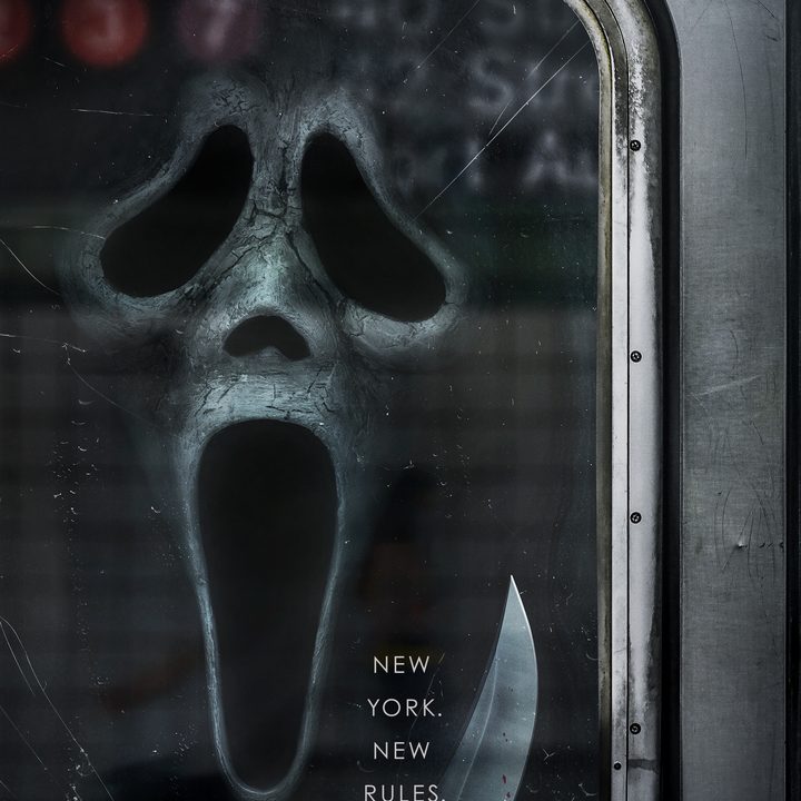 Poster of Ghostface holding a knife for Scream VI.