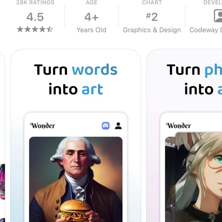 Wonder AI app on the App Store.