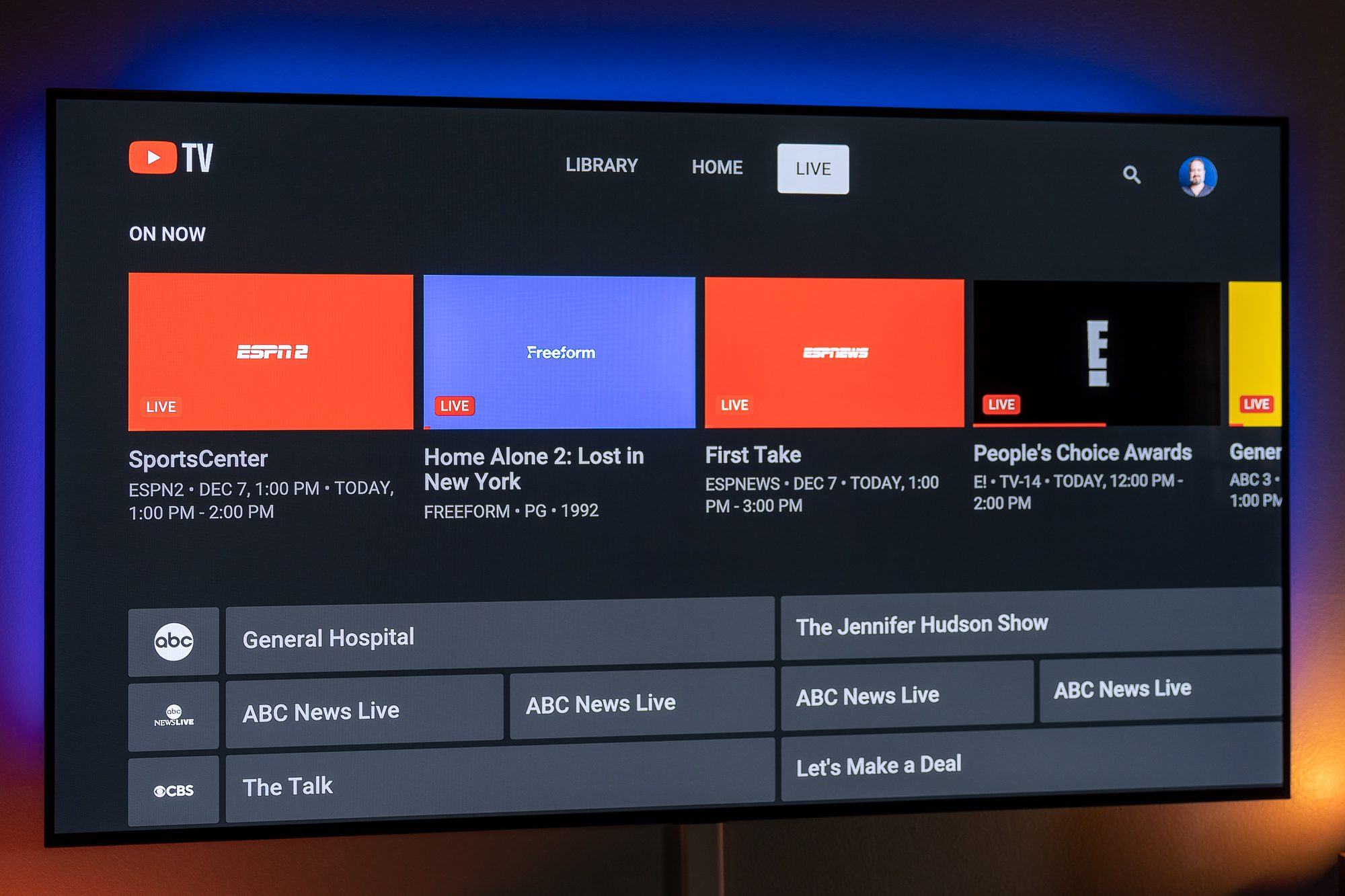 YouTube TV.