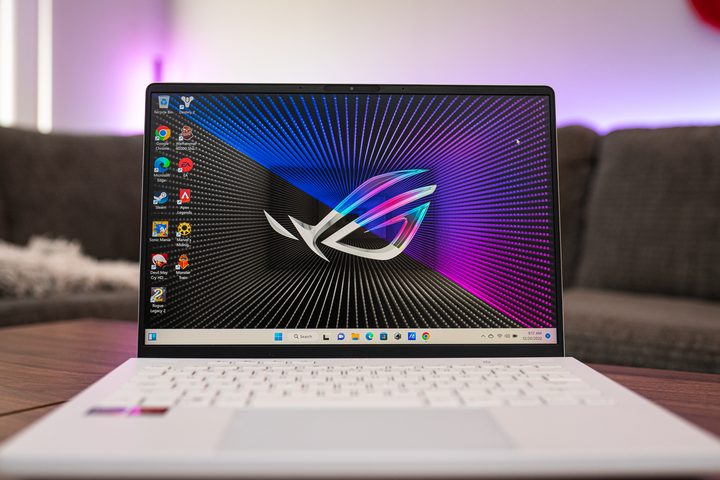 Screen on the Asus Zephyrus G14 gaming laptop.