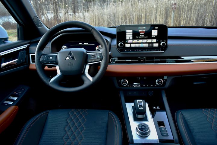 Interior of the 2023 Mitsubishi Outlander PHEV.