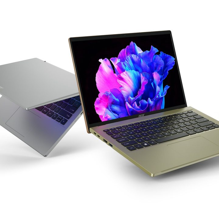 Acer Swift Go dual view showing open and closed.