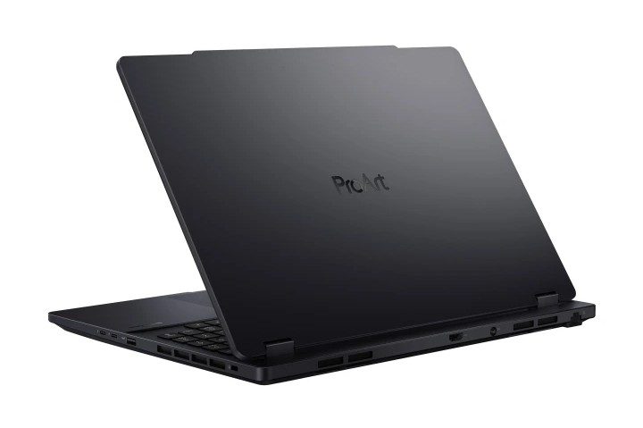 Rear view of Asus ProArt Studiobook 16 3D OLED Mineral Black color.