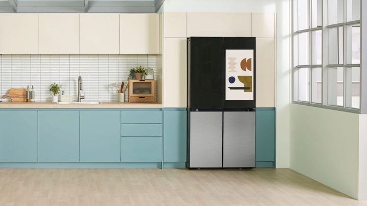 The Bespoke Family Hub Plus installed in a modern kitchen.